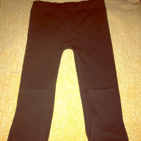 Gray cord striped stretch pants. - Picture 1 of 2